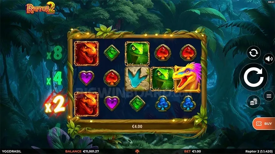 Player celebrating a big win on a slot machine.